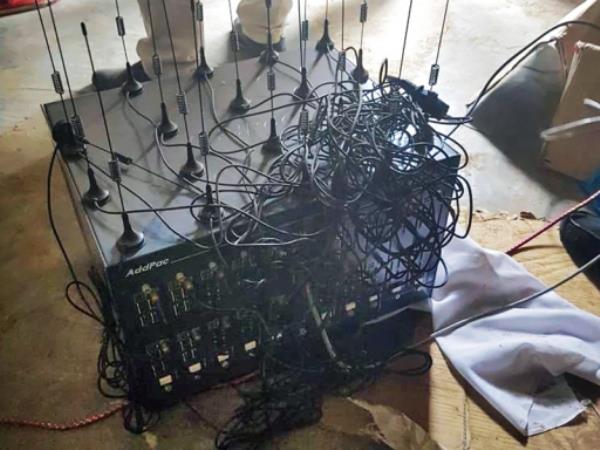 The regulator’s technical teams and police discovered a SIM box with a capacity for 80 cards.
